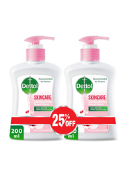 Dettol Skincare Anti-Bacterial Liquid Hand Wash, 2 x 200ml