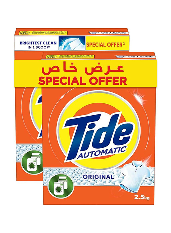 Tide Automatic Original Laundry Powder Detergent, 2 x 2.5 Kg