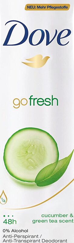 Dove Go Fresh Cucumber & Green Tea Antiperspirant Deodorant Spray, 150ml, 6 Pieces