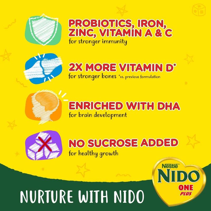 Nestle NIDO One Plus Growing Up Milk Powder Tin for Toddlers 1-3 Years, 400g