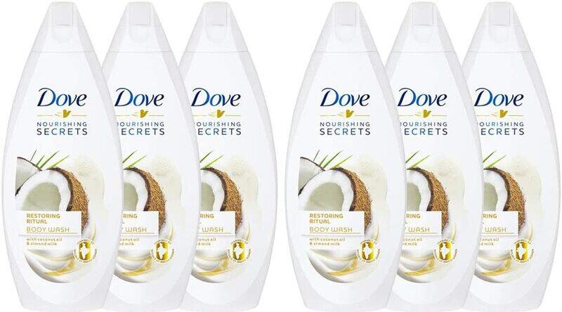 

Dove Restoring Ritual Body Wash with Coconut Oil & Almond Milk, 500ml, 6 Pieces