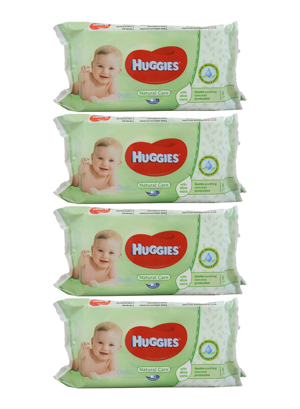 

Huggies 4 x 56 Count Baby Wipes Natural Care with Aloe Vera