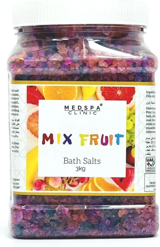 MedspaClinic Mixed Fruit Bath Salt 3KG Natural Bath Salts Best for Good Sleep Relaxing Calming Body Care Beauty - Aromatherapy
