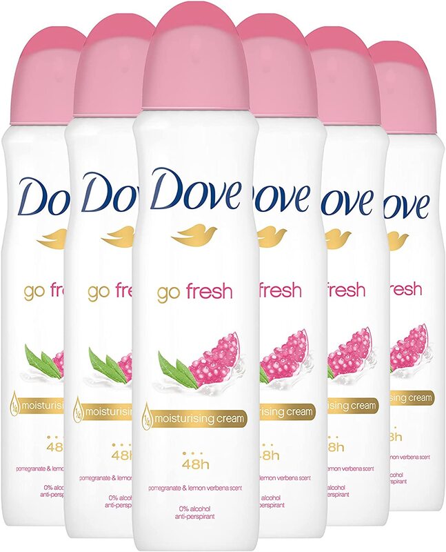 Dove Go Fresh Pomegranate & Lemon Verbena Antiperspirant Deodorant Spray, 150ml, 6 Pieces