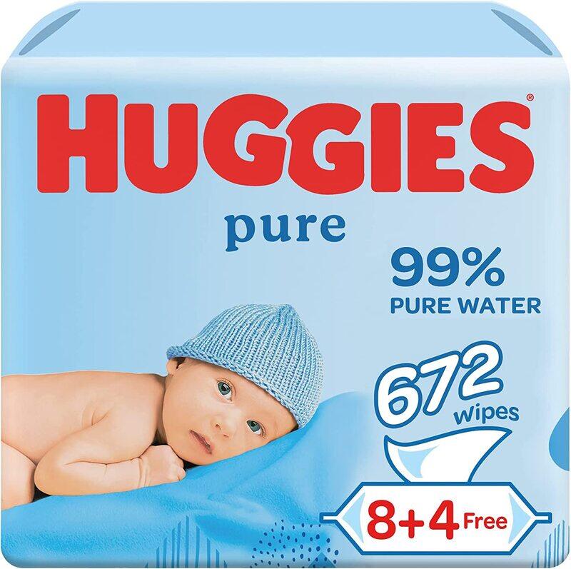 

Huggies Baby Wipes Pure, 8+4 Free, 672 Wipes