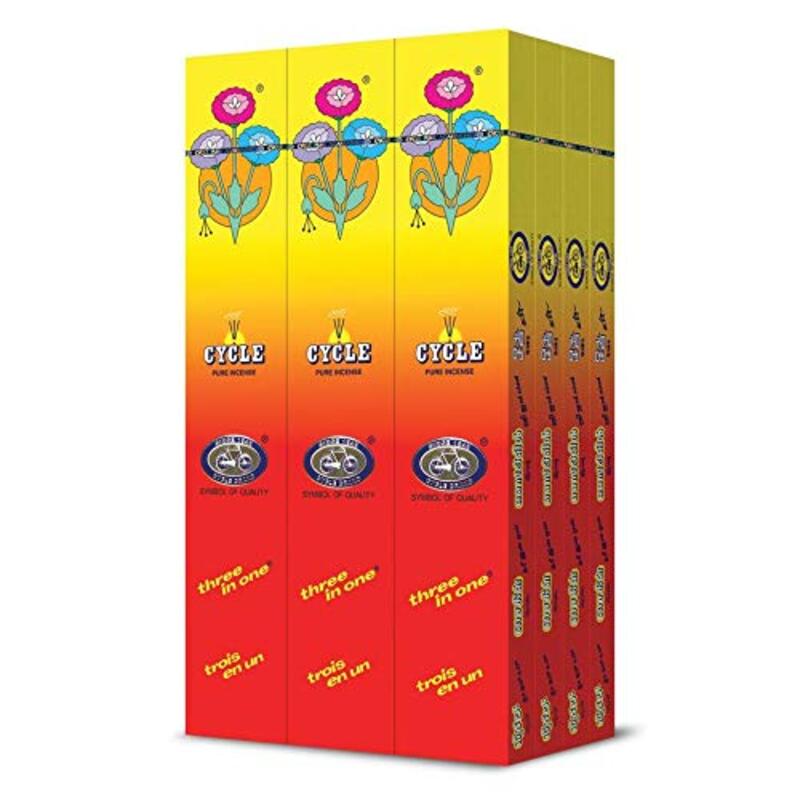 Cycle Pure Three in One Agarbathies, 12 Pieces, Multicolour