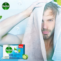 Dettol Cool Anti-Bacterial Bathing Soap Bar Mint & Bergamot Fragrance, 165g