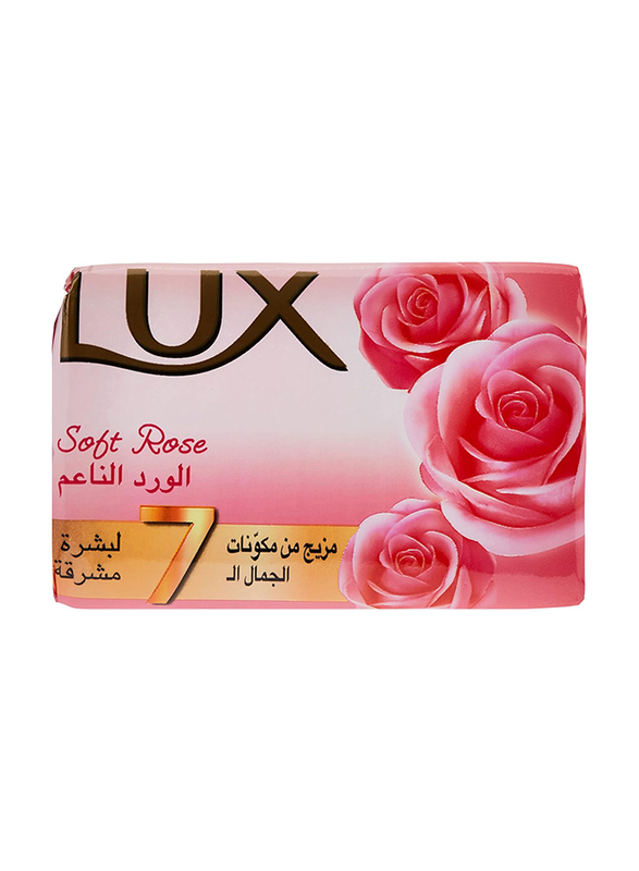Lux Soft Touch Bar Soap, 170g, 6 Pieces, + Lux Soft Rose Antibacterial Liquid Handwash, 500ml