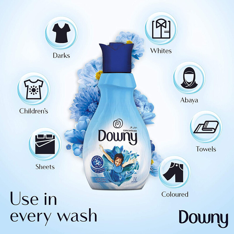 Downy Concentrate Valley Dew Fabric Softener, 3 x 1Litre