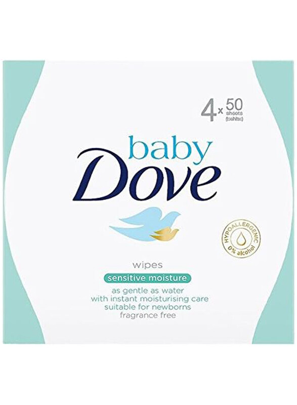 

Baby Dove 4-Piece Sensitive Moisture Fragrance Free Wipes, 200 Wipes