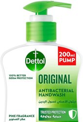 Dettol Original Pine Fragrance Anti-Bacterial Handwash Liquid Soap Pump, 200ml