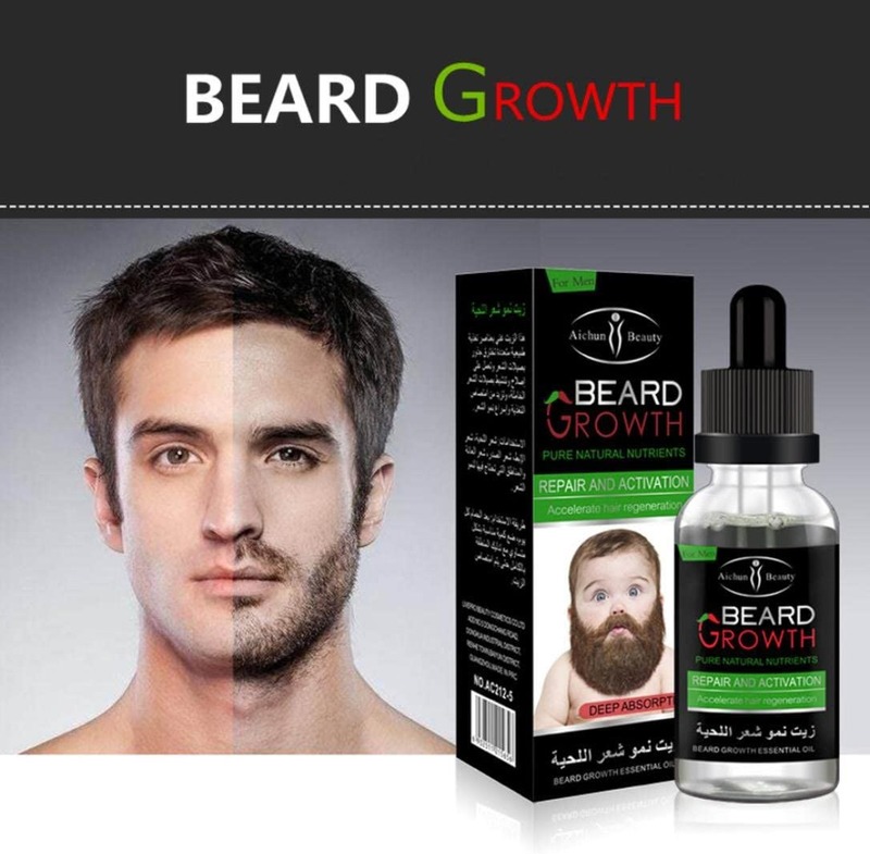 Aichun Beauty Beard Grow Oil for Men, Clear, 70ml