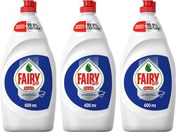 Fairy Plus Antibacterial Dishwashing Liquid Soap With Alternative Power To Bleach, 3 X 600 ML '