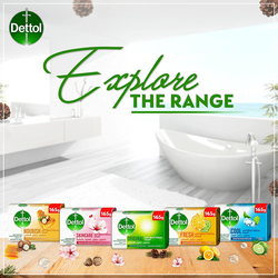Dettol Cool Anti-Bacterial Bathing Soap Bar Mint & Bergamot Fragrance, 4 x 165g