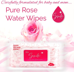Smile+ 2-Piece Pure Rose Water Wipes, 160 Wipes