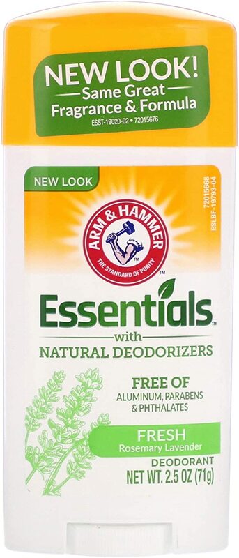 Arm & Hammer Fresh Rosemary Lavender Essentials Natural Deodorant Stick, 71 gm, 10 Pieces