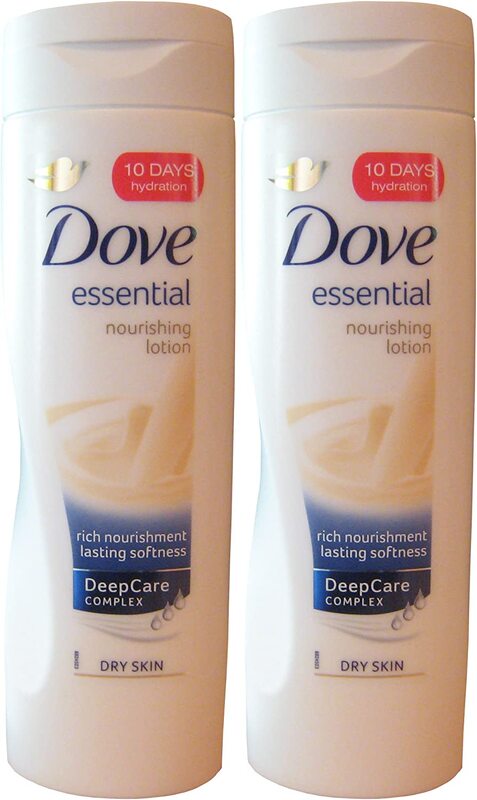 Dove Essential Nourishment Body Lotion for Dry Skin, 250ml, 2 Pieces