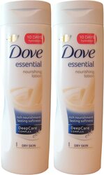 Dove Essential Nourishment Body Lotion for Dry Skin, 250ml, 2 Pieces