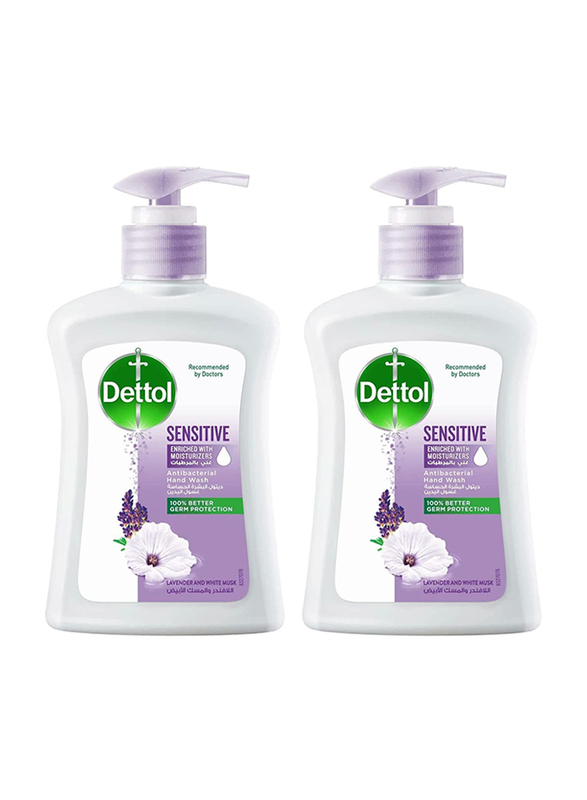 Dettol Sensitive Anti-bacterial Liquid Hand Wash, 2 x 200ml