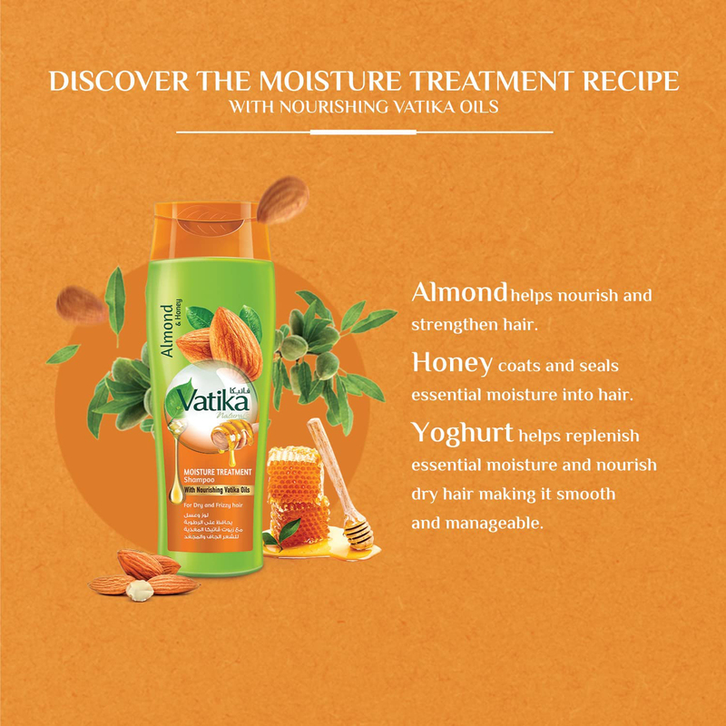 Vatika Naturals Moisture Treatment Shampoo Enriched with Almond and Honey, 200ml