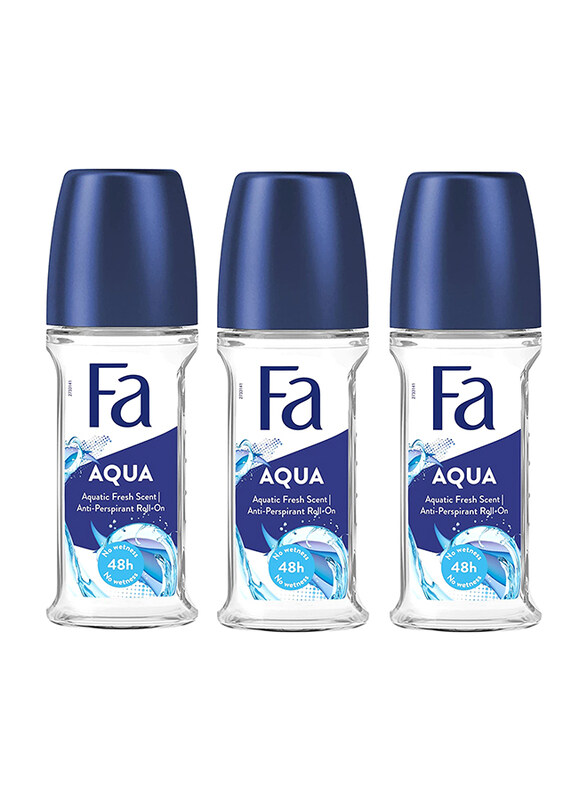 

Fa Deodorant Roll-On Aqua, 3 x 1.7 oz