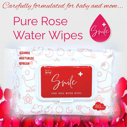 Smile+ 10-Piece Pure Rose Water Wipes, 100 Wipes