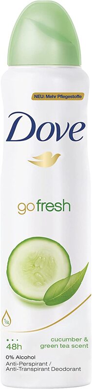 Dove Go Fresh Cucumber & Green Tea Antiperspirant Deodorant Spray, 150ml, 6 Pieces