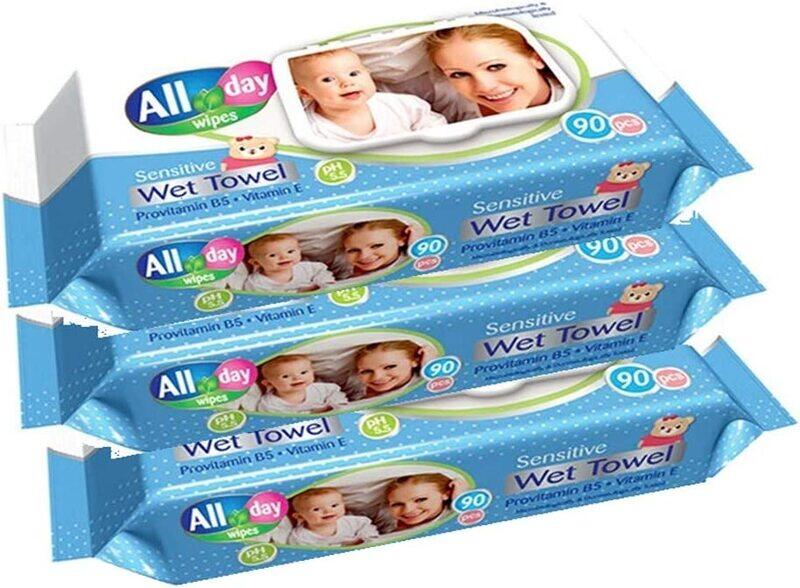 

All Day Anti Bacterial Wipes, 72 Sheets, 3 Pieces