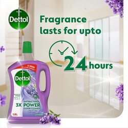 Dettol Lavender Anti-Bacterial Power Floor Cleaner with 3 Times Powerful Cleaning, 2 x 1.8 Liters