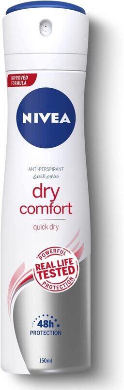 

Nivea Dry Comfort Quick Dry Antiperspirant Spray for Women, 150ml