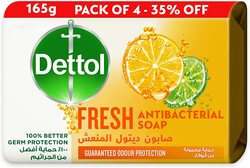 Dettol Fresh Anti-Bacterial Bathing Soap Bar, 165gm, 4 Pieces