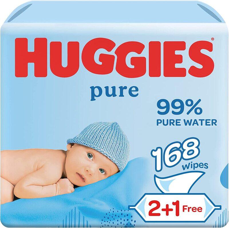 

Huggies Baby Wipes Pure, 2+1 Free, 168 Wipes