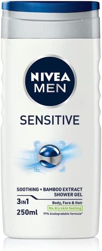 Nivea Men Sensitive Shower Gel, 250ml, 6 Pieces