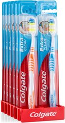 Colgate Extra Clean Medium Toothbrush, Assorted Colors, 12 Pieces