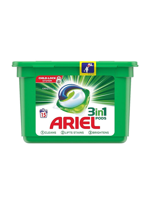 

Ariel Original 3-in-1 Washing Liquid Capsules Detergent, 15 Pods
