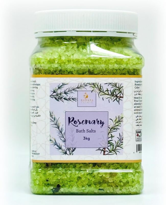 MedspaClinic Rosemary Bath Salt for Body & Foot Spa, Calming, Relaxing, Muscle Pain Relief, Aromatherapy, Pure and Natural, Sea Salt, Rosemary Essential Oil Infused with rose Petals 3kg 105oz