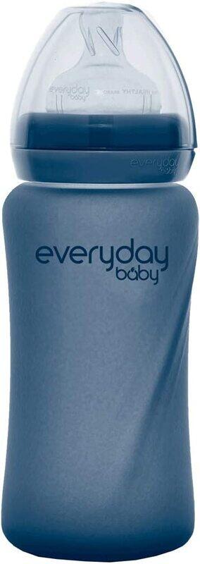 

Everyday Baby Glass Baby Bottle Healthy+, From 3 months, 240 ml, Blueberry