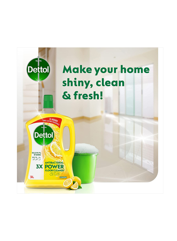 Dettol Lemon Antibacterial Power Floor Cleaner, 3Litres