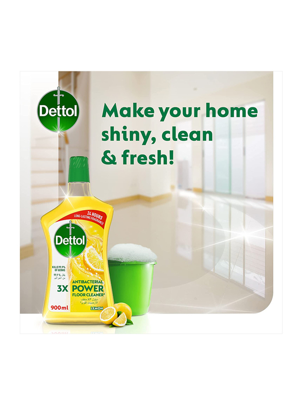 Dettol Lemon Antibacterial Power Floor Cleaner, 900ml