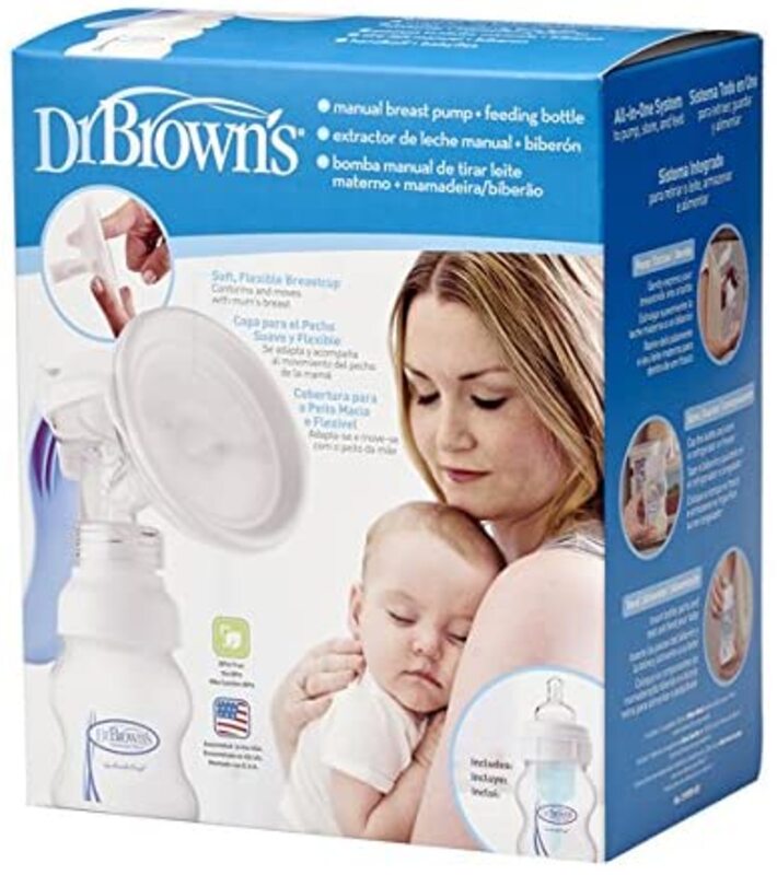 Dr. Browns Manual Breast Pump, 120ml, Transparent