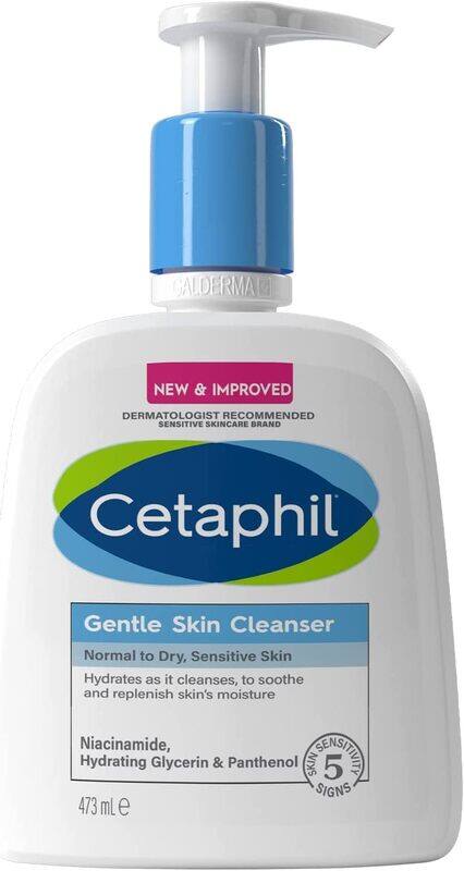 

Cetaphil Gentle Skin Cleanser, Face & Body Wash, 473ml, For Normal To Dry Sensitive Skin, With Niacinamide & Glycerin, Soap Free, 473 ml (Pack of 1)