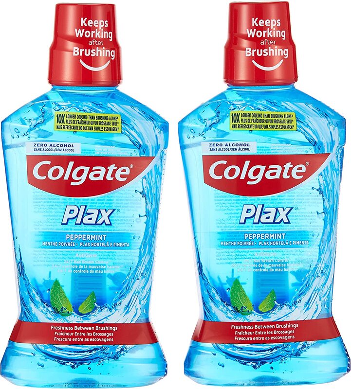 Colgate Plax Peppermint Mint Mouthwash, 500ml, 2 Pieces