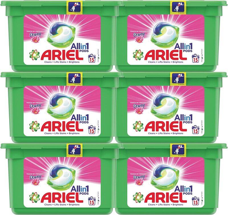 

Ariel 3-in-1 Ariel Liquid Detergent Capsules Stain Remover, 6 x 15 Pods