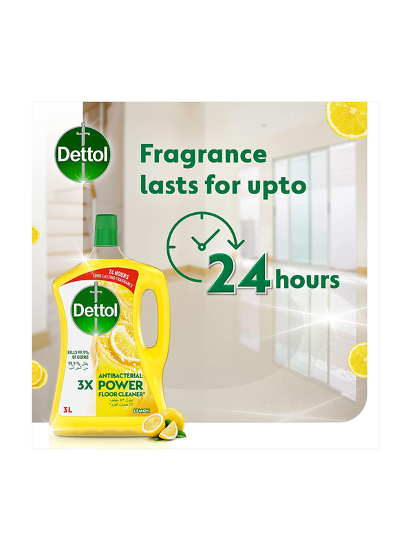 Dettol Lemon Antibacterial Power Floor Cleaner, 2 x 3Litres