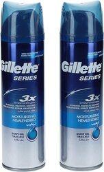 Gillette Series Moisturizing Shaving Gel, 200ml, 2 Pieces