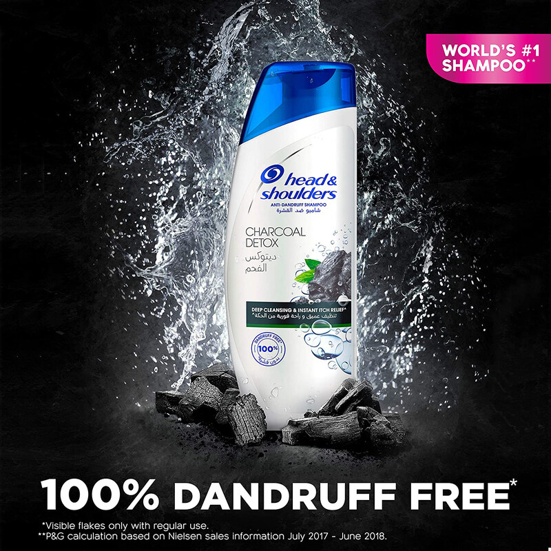 Head & Shoulders Charcoal Detox Anti-Dandruff Shampoo, 2 Pieces x 400ml
