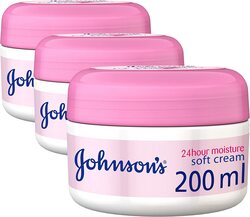 Johnson’s Soft Body Cream, 200ml, 3 Pieces