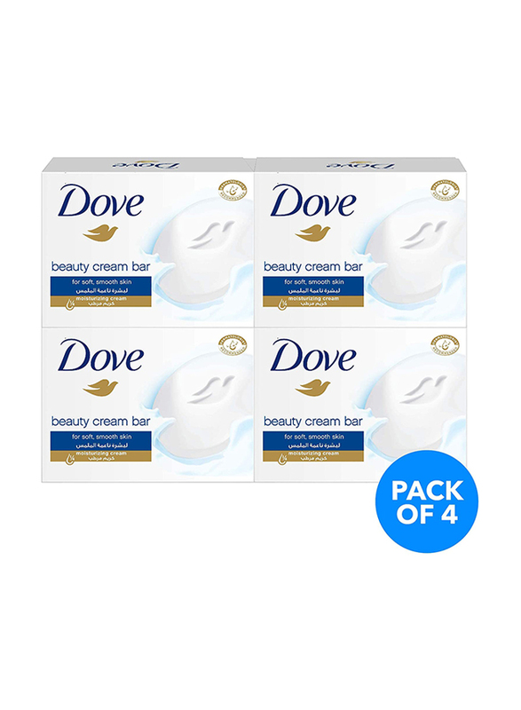 Dove Moisturising Beauty Cream Bar Soap White, 4 x 135g