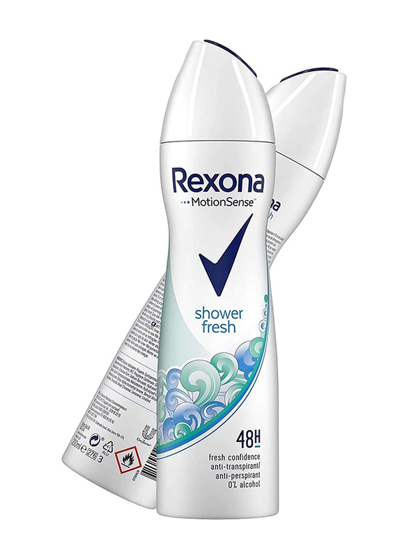 Rexona Motion Sense Shower Fresh Anti-Perspirant Spray for Woman, 2 x 200ml
