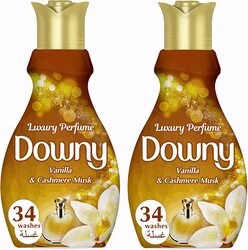Downy Luxury Perfume Collection Feel Luxurious Concentrate Fabric Softener, 2 x 1.38 Liters